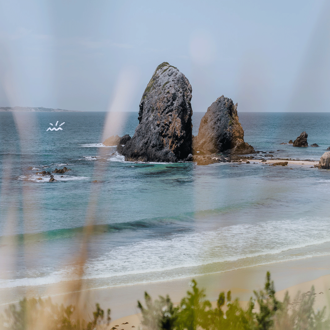 A hidden gem along an unspoiled stretch of coastline.