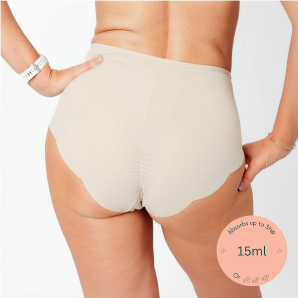The Coni: VPL-Free Super High Waist Knickers For Periods & Bladder Leaks (Cream)