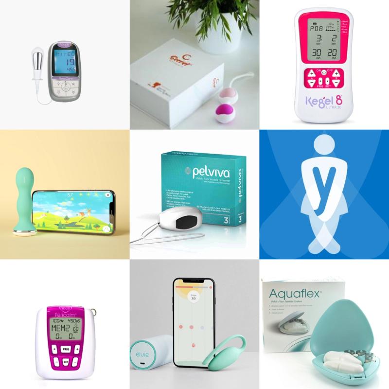 Images of various pelvic floor gadgets