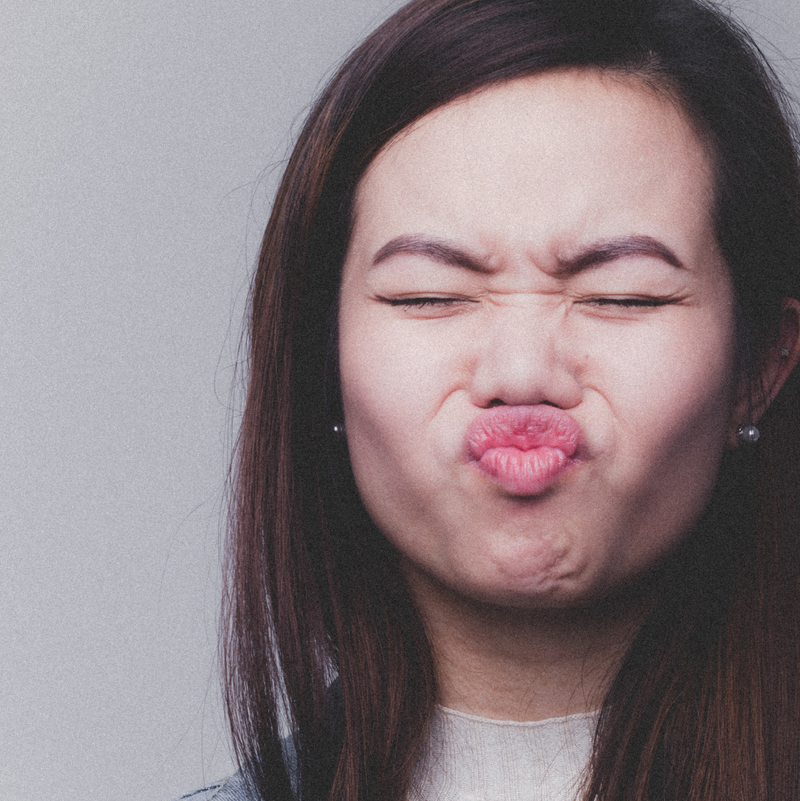 Image of a woman pulling a funny face