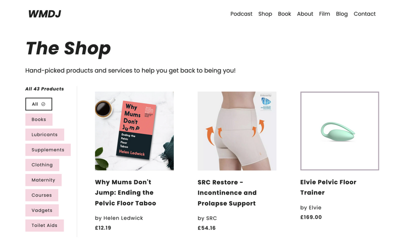 Screenshot of the WMDJ Shop