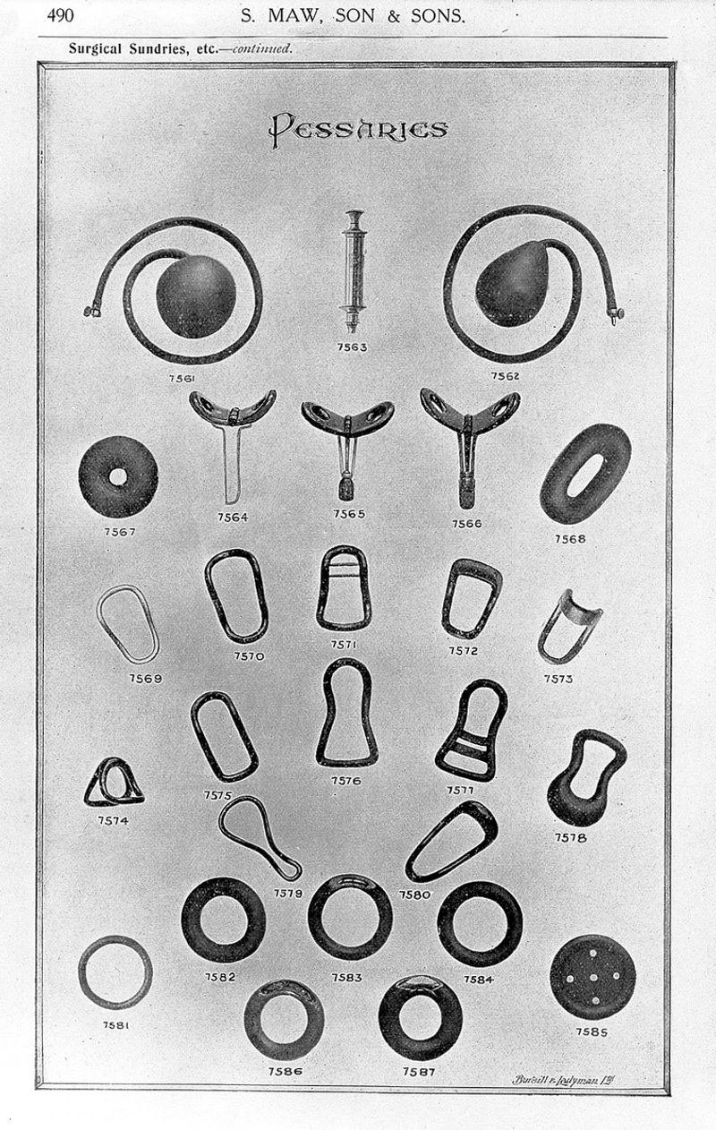 Old fashioned catalogue of vaginal pessaries
