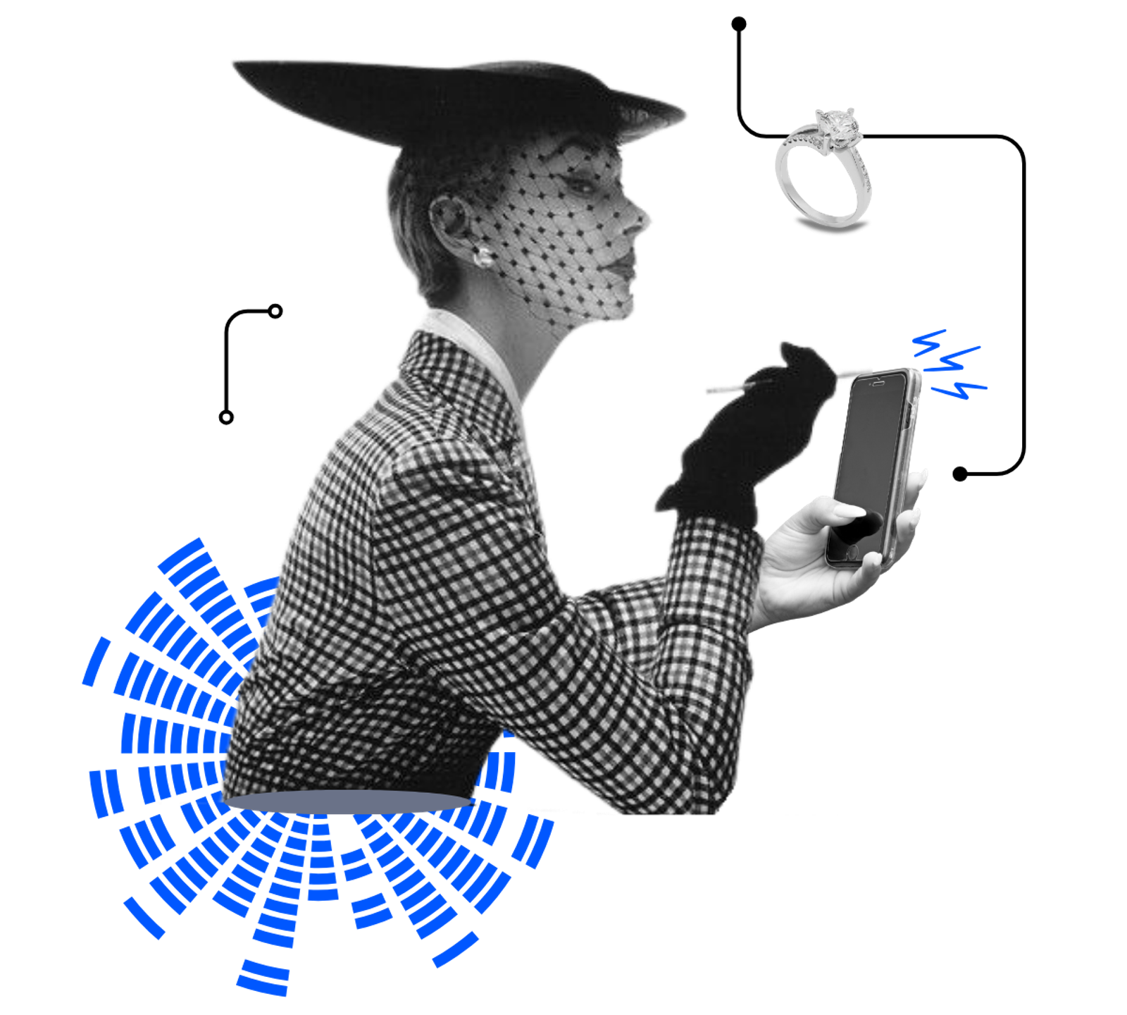 Vintage cut-out collage, customer engagement strategy