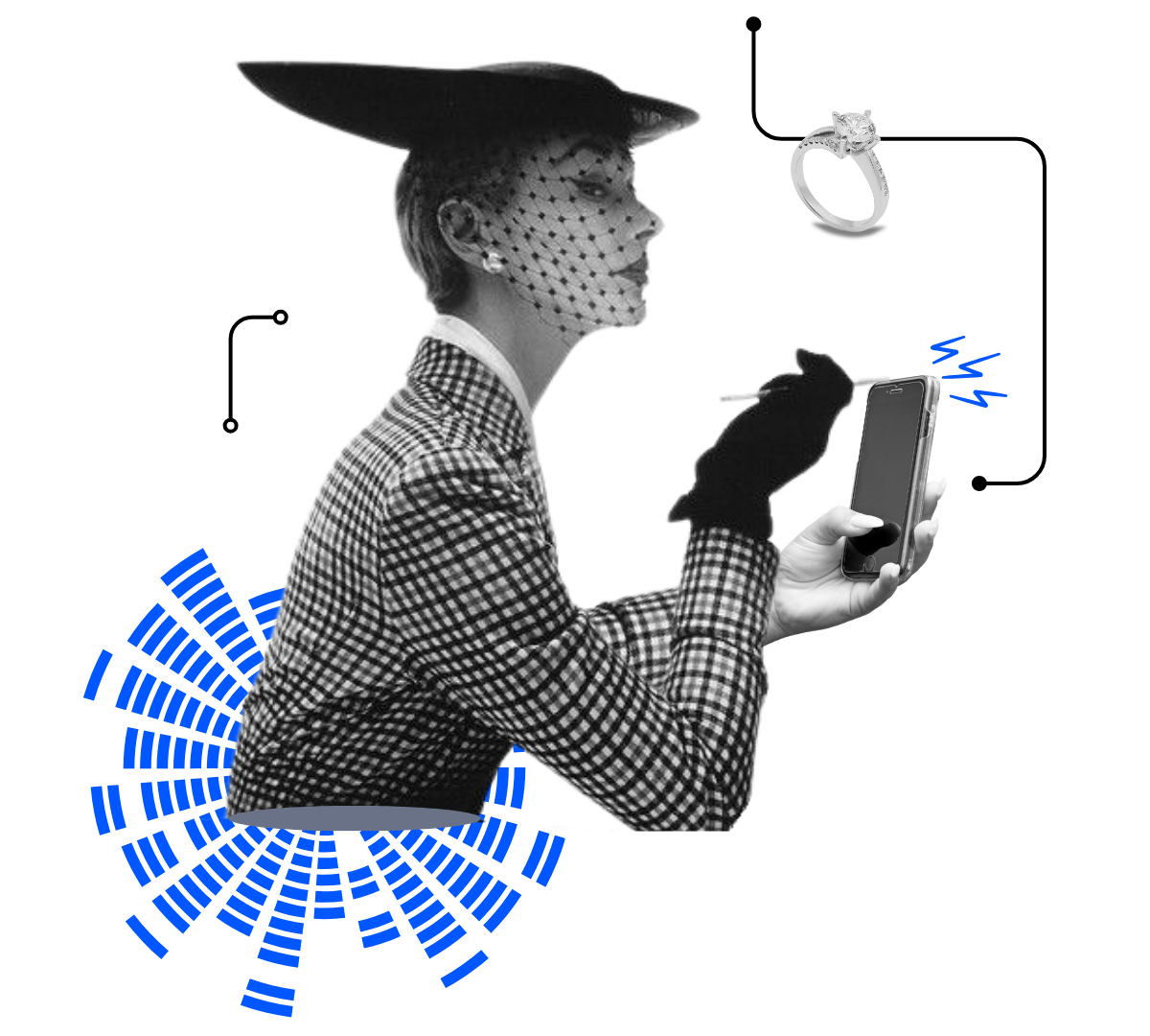 Vintage cut-out collage, customer engagement strategy