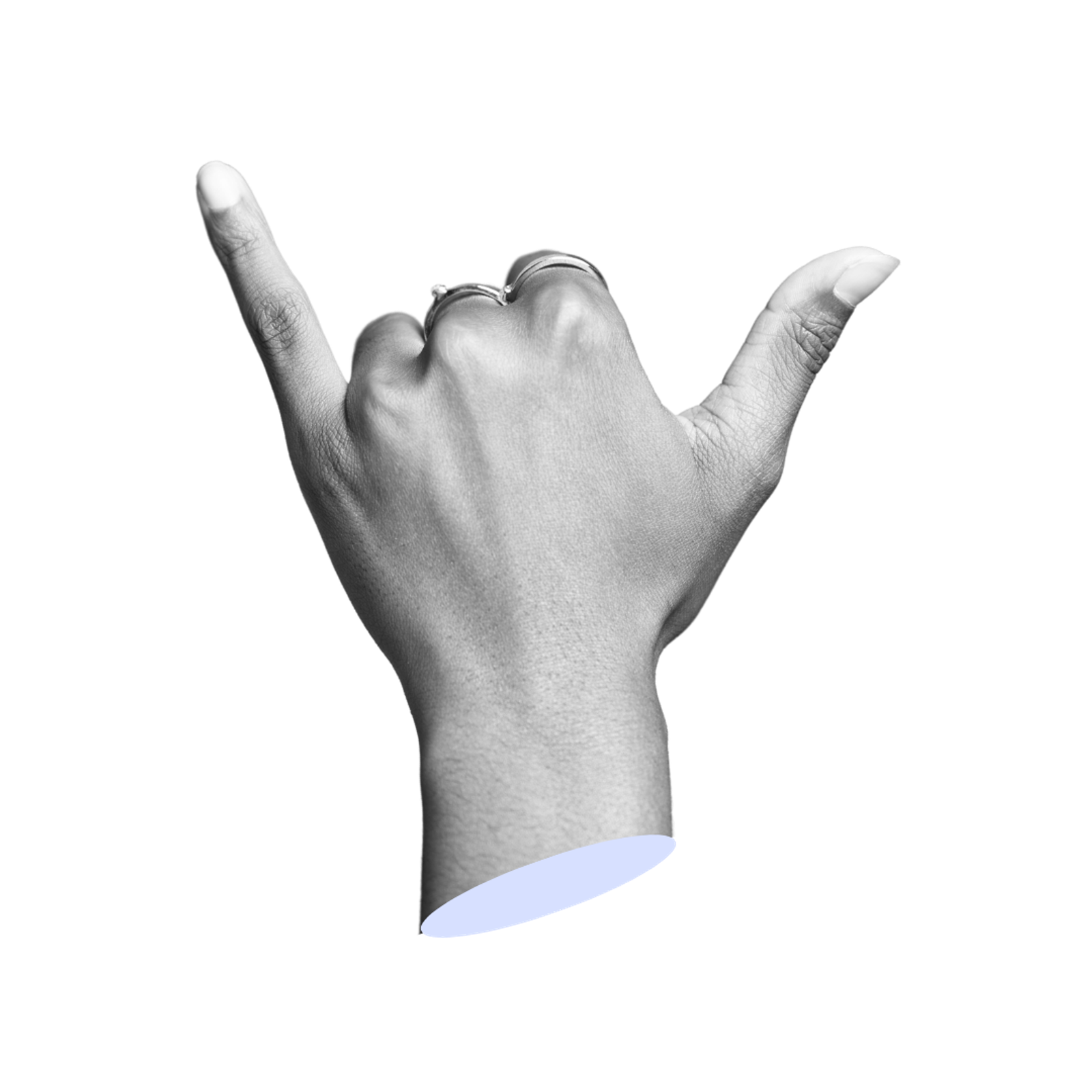 Vintage cut-out, shaka hand sign