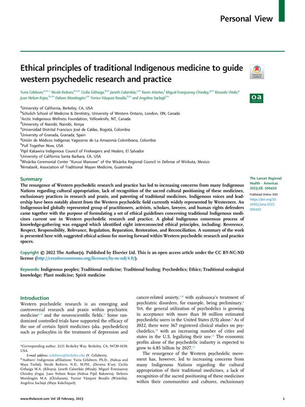 Ethical principles of traditional Indigenous medicine to guide western ...