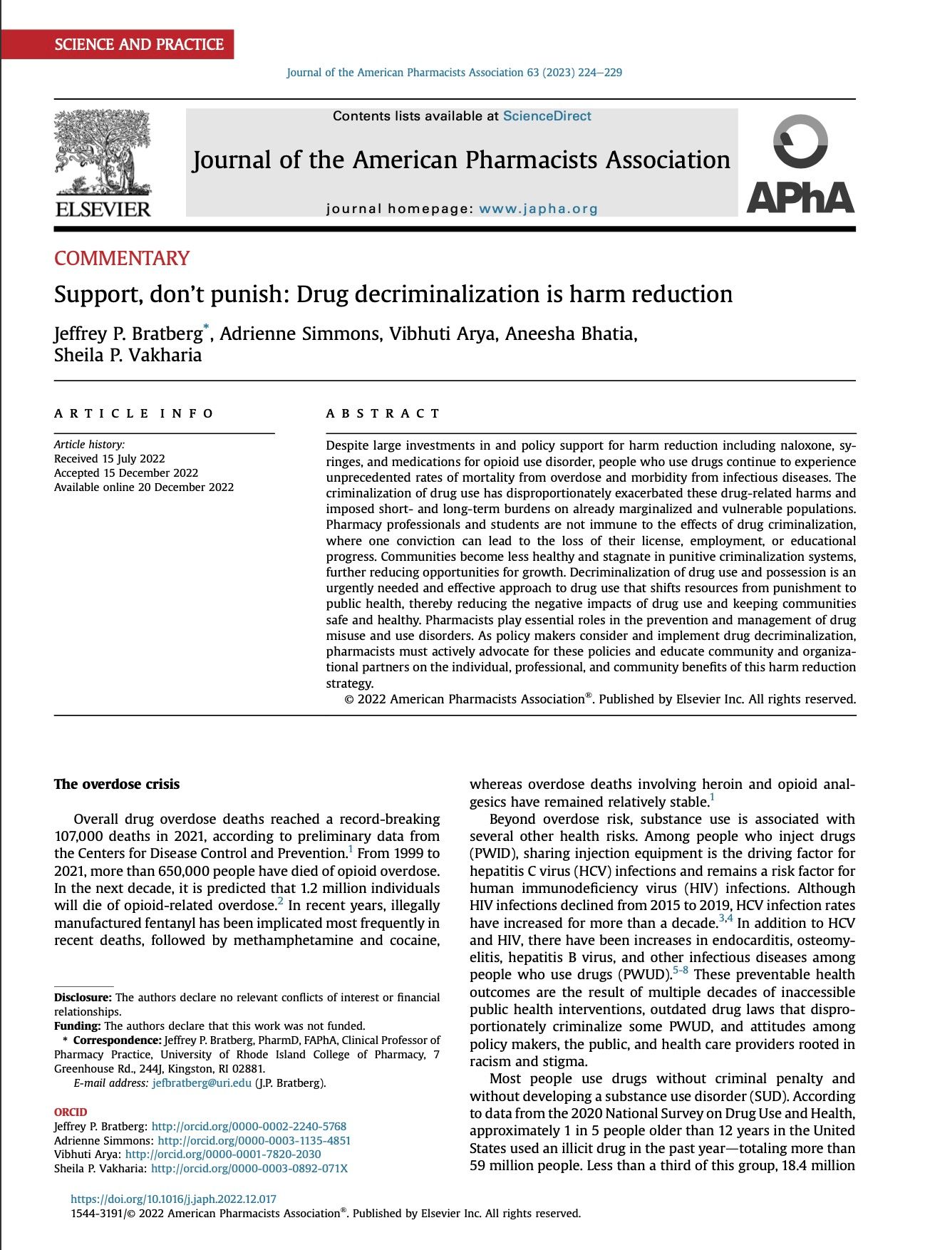 Support, don’t punish: Drug decriminalization is harm reduction