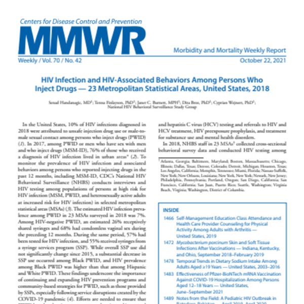 HIV infection and HIV-associated behaviours among persons who inject ...