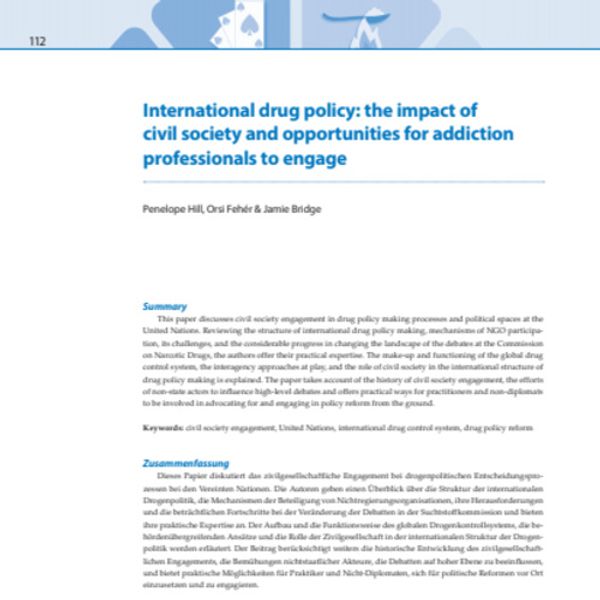 International drug policy The impact of civil society and