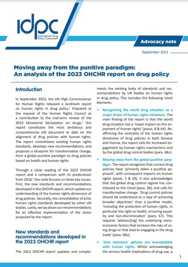 Moving Away From The Punitive Paradigm An Analysis Of The 2023 Ohchr Report On Drug Policy 7837