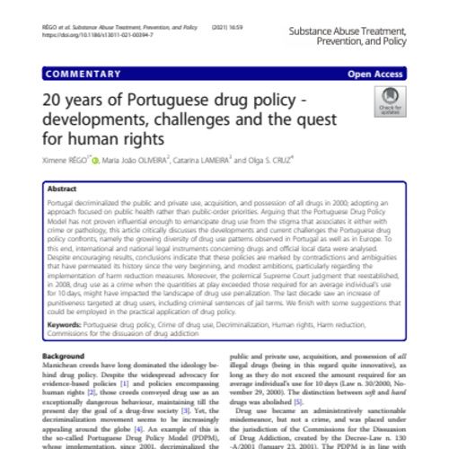 20 Years Of Portuguese Drug Policy - Developments, Challenges And The ...