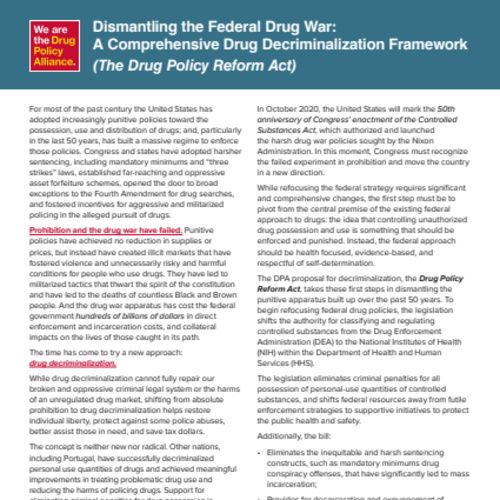 Dismantling The Federal Drug War: A Comprehensive Drug ...