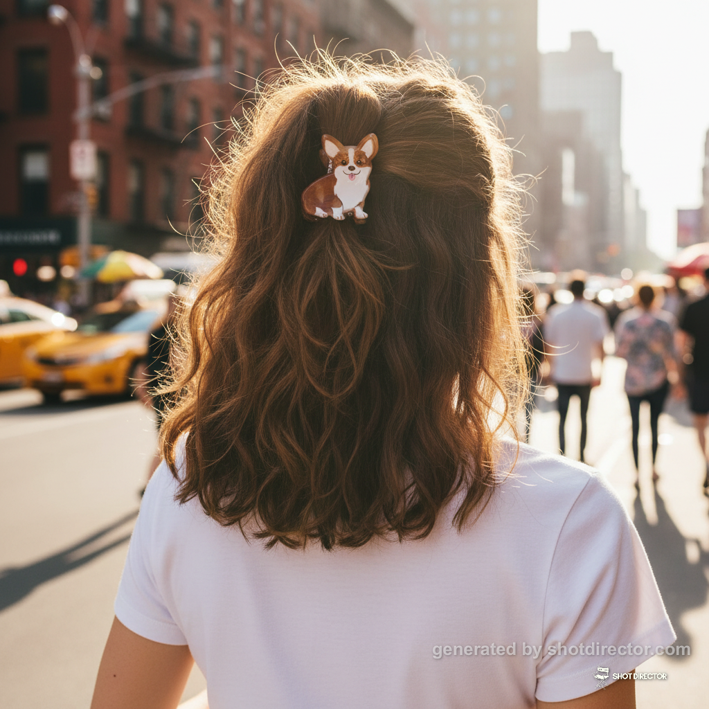 A dynamic, playful shot of the Corgi hair claws ad
