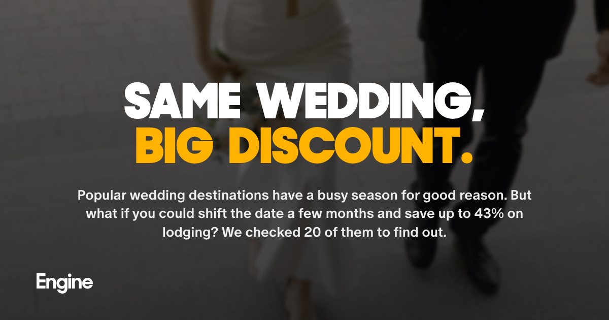 Same wedding, big discount: hotel rates by month in 20 popular U.S. wedding destinations