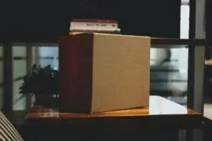Cardboard box prepared for shipping