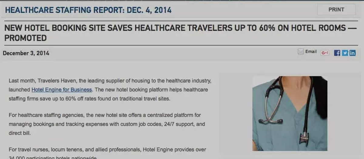 New Hotel Booking Site Saves Healthcare Travelers Up to 60% on Hotel Rooms