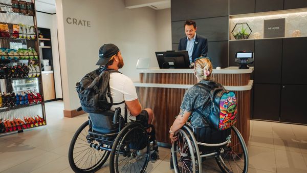 What accommodations are available within the block for guests with hearing impairments?