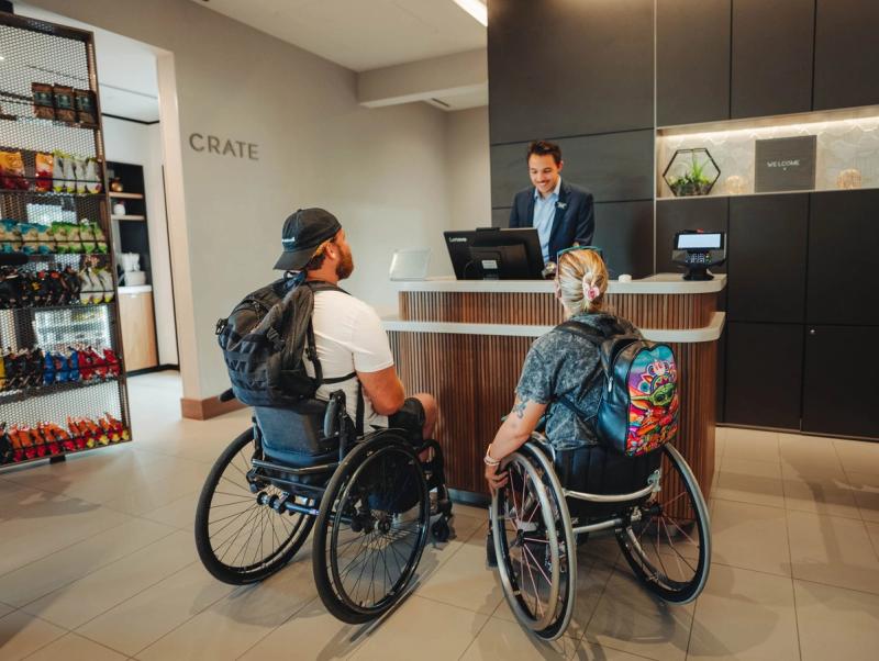 What accommodations are available within the block for guests with hearing impairments?
