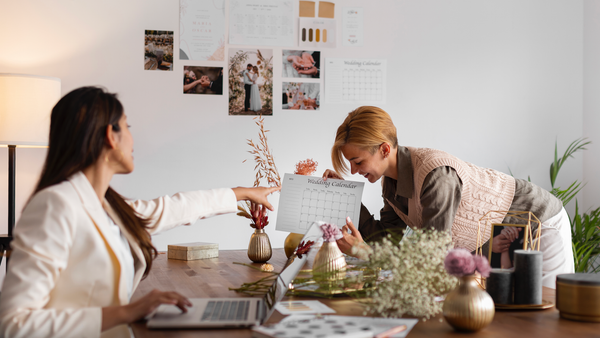 What do couples need to decide before booking a wedding room block?