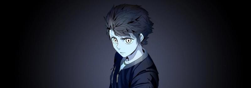 Tower of God manhwa artwork of Bam against a dark background