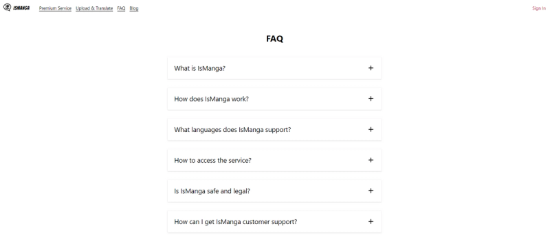 FAQ page of ismanga.com: Find answers to common questions about manga translations. Get help and enjoy reading your favorite manga online!