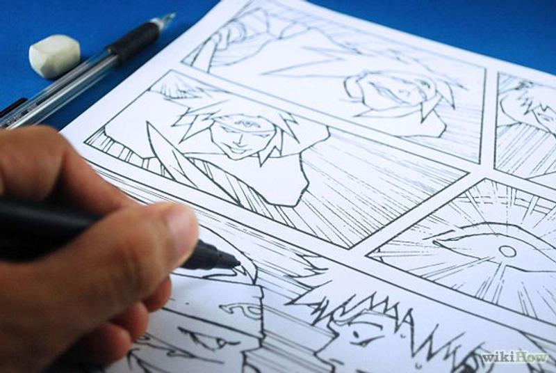 Colorful manga illustration with translated text quotes, showcasing the art of human manga translation.