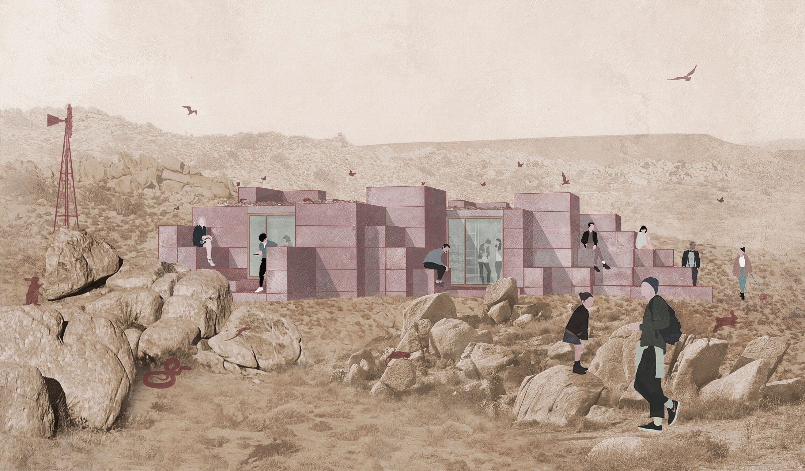 An off-grid desert dwelling that reimagines construction through reclamation