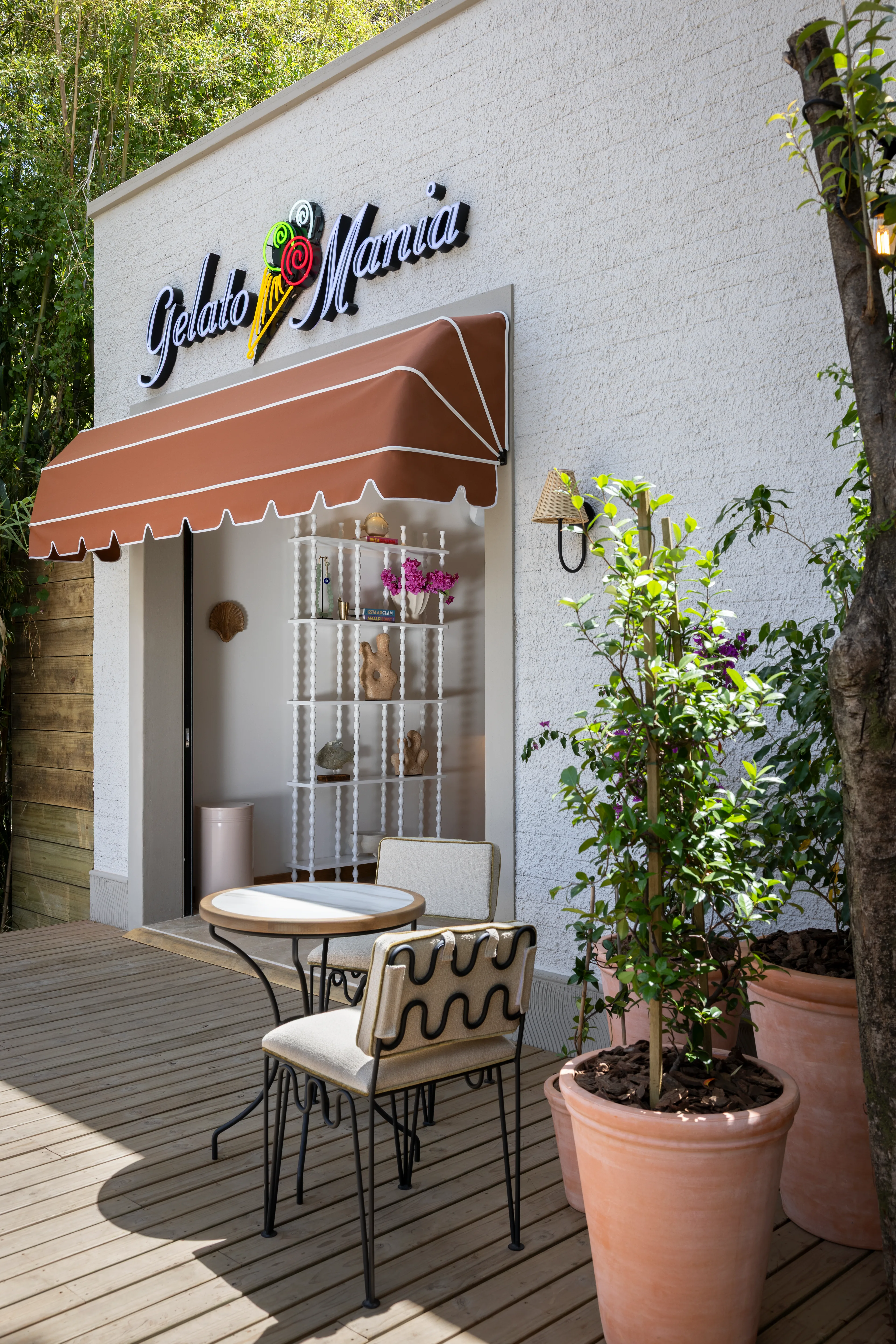 Exterior entrance and seating area