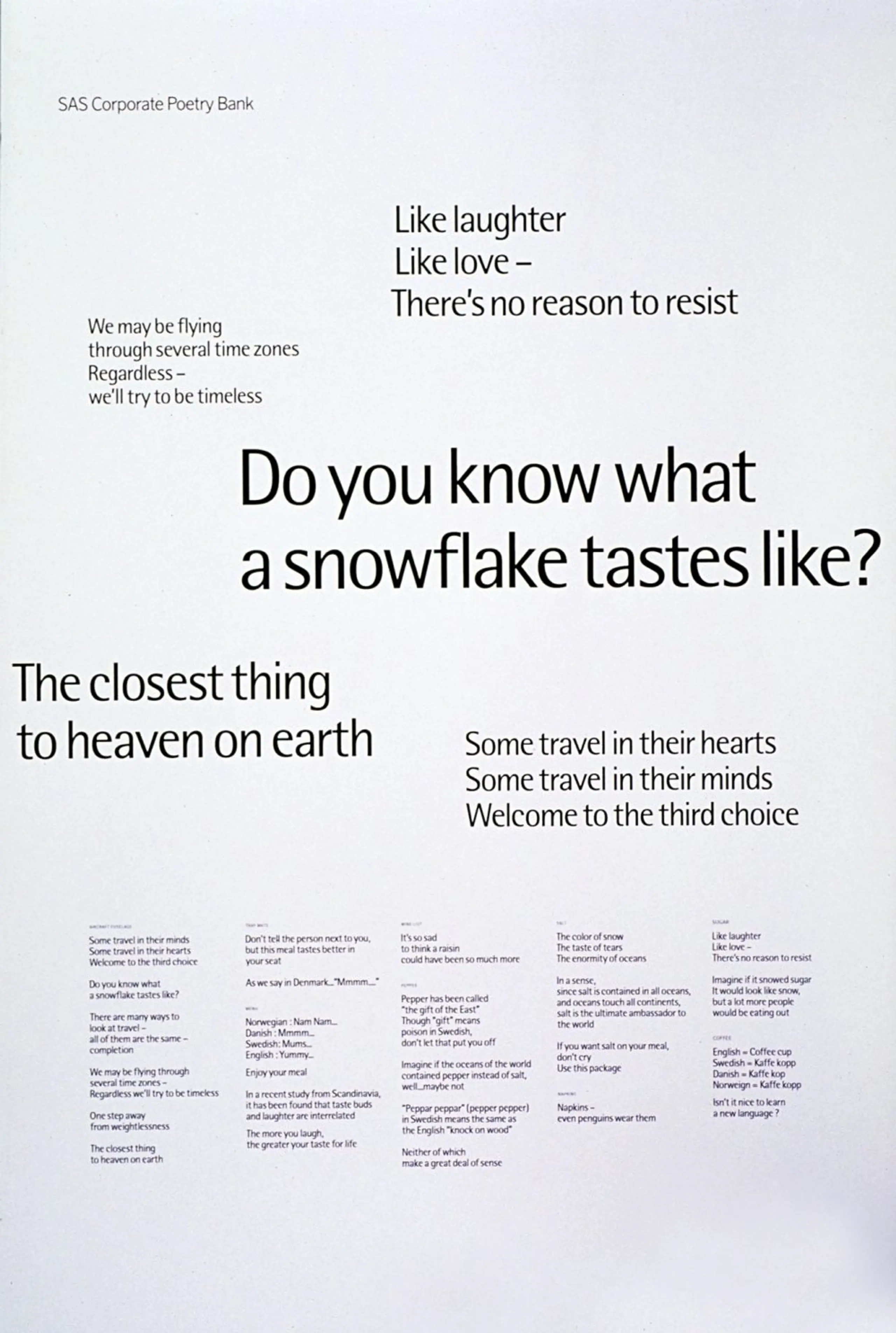 Kerning tables for the Light weight of the Scandinavian typeface, August 1998.