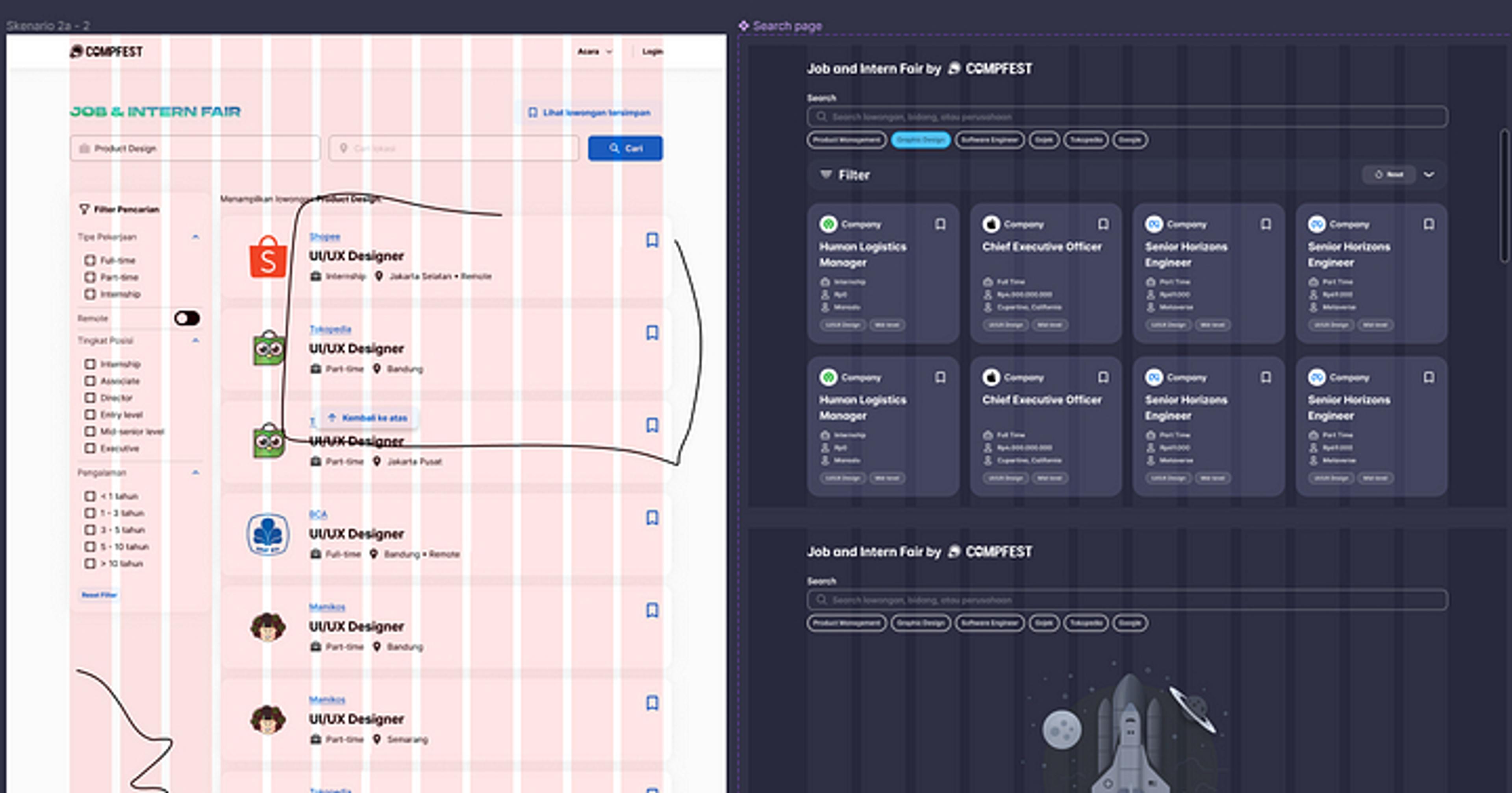 A study of COMPFEST 13's Job and Intern Fair to evaluate current design exploration