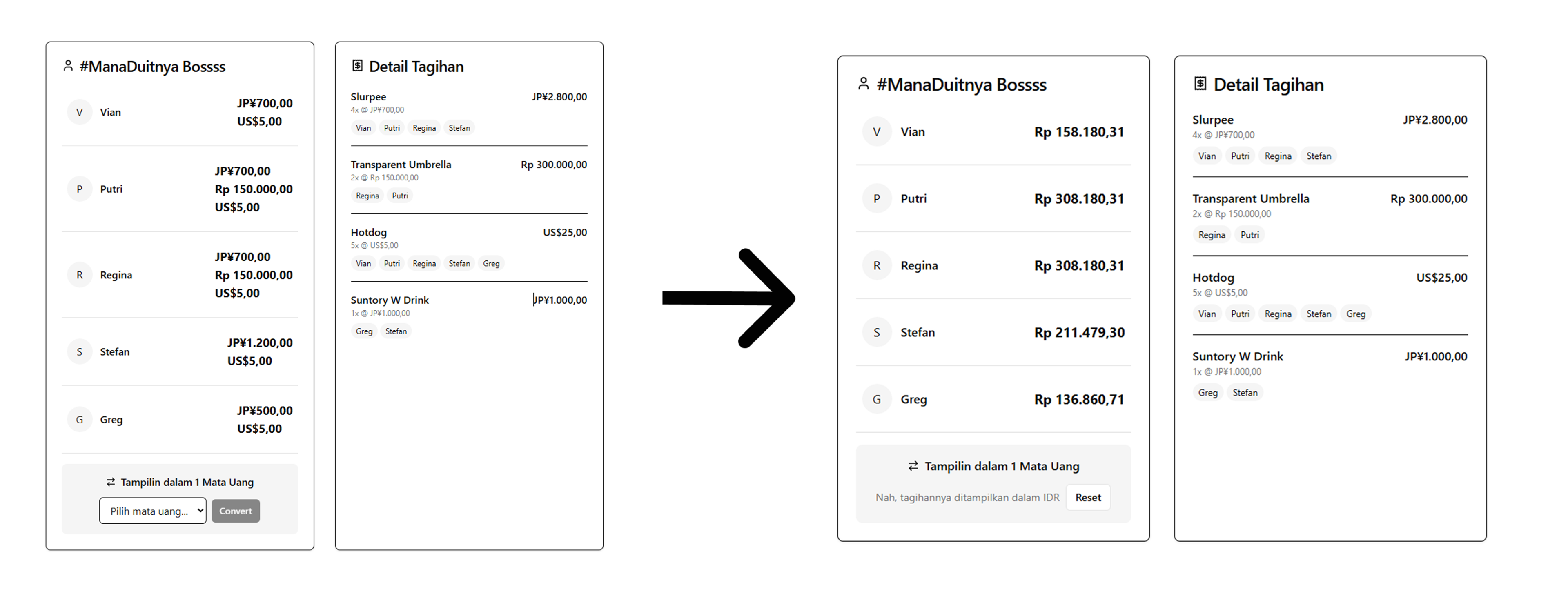 Multiple currency support on Bill