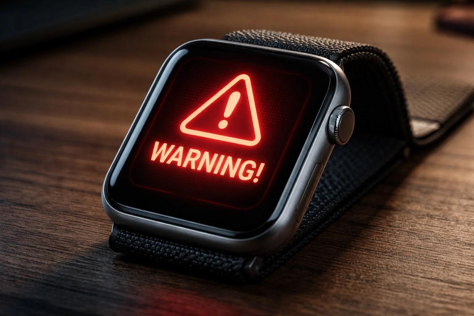 warning notification on a watch