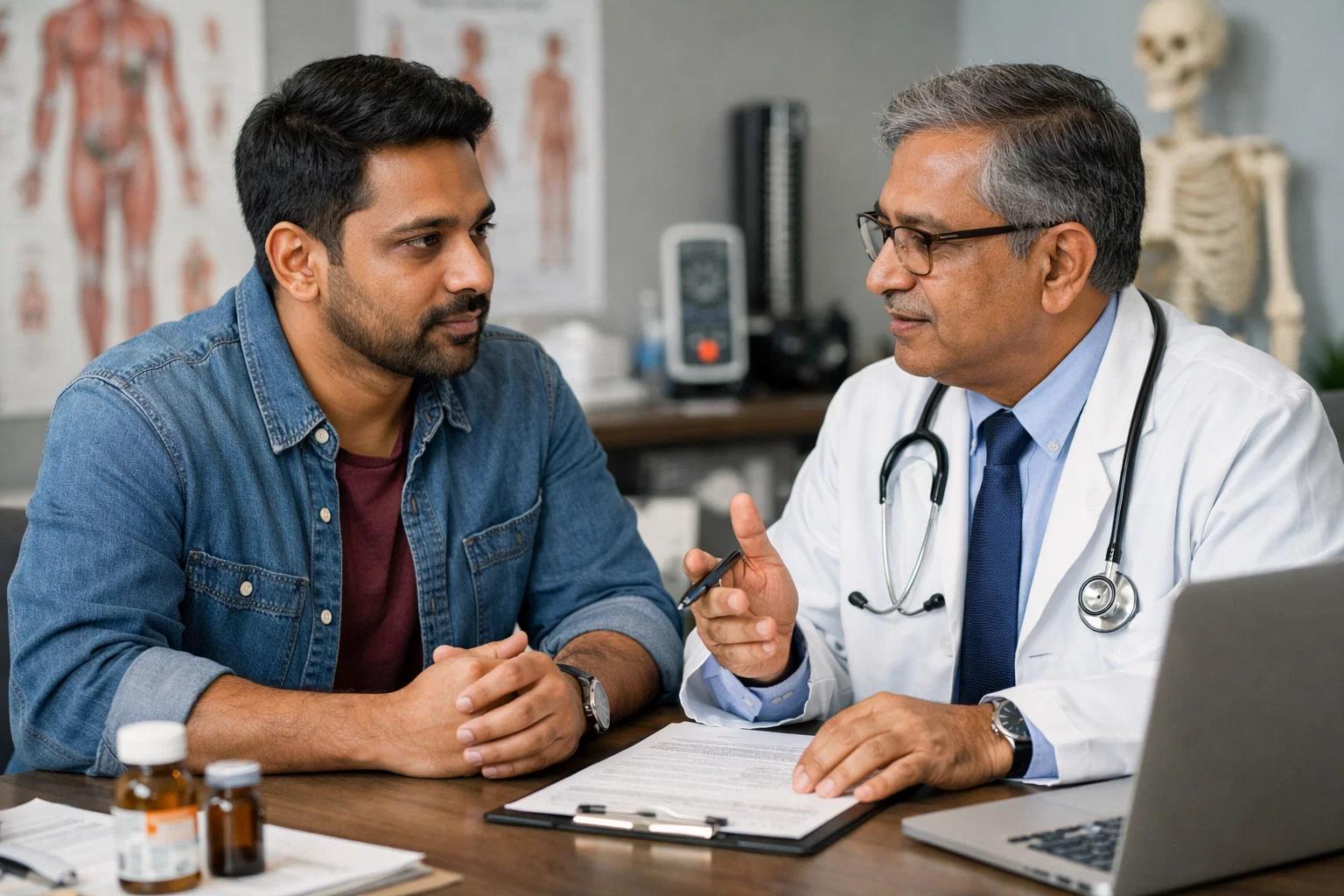 indian patient taking doctors appointment