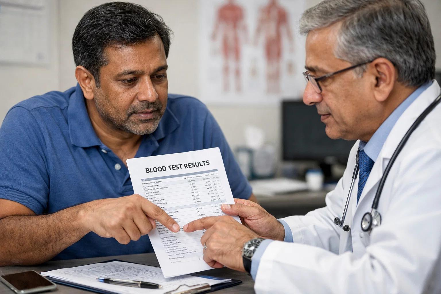 Doctor Explaining Misconceptions About Blood Test Results