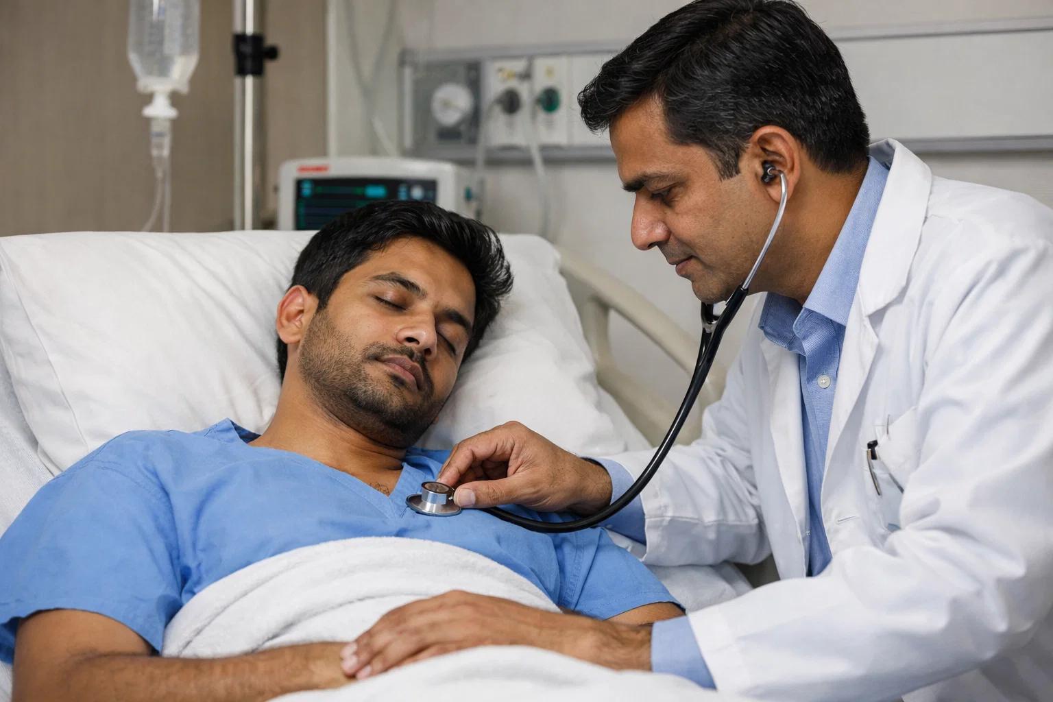 a doctor checking patient health