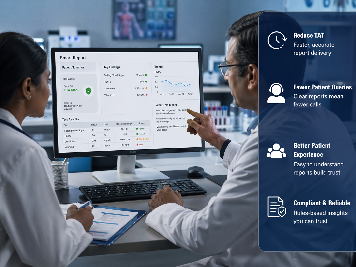 Reduce Lab TAT, Patient Queries & Costs with AI Reporting Software