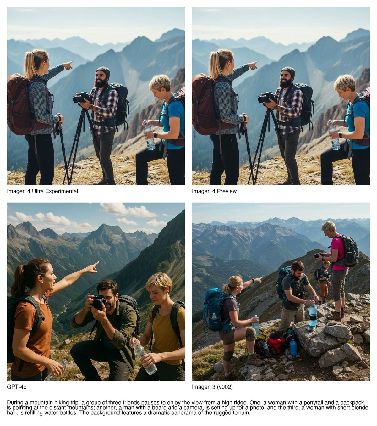 Example generations across Imagen models