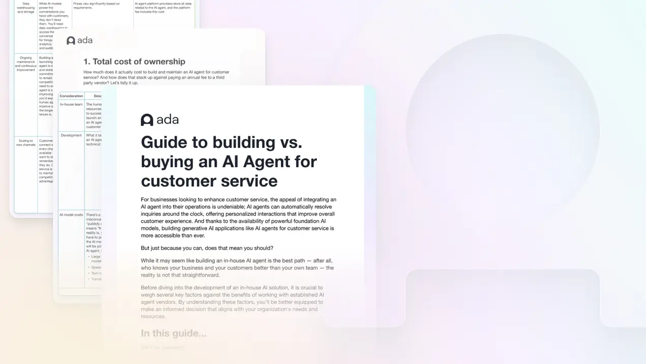 guide to building vs. buying an AI Agent for customer service