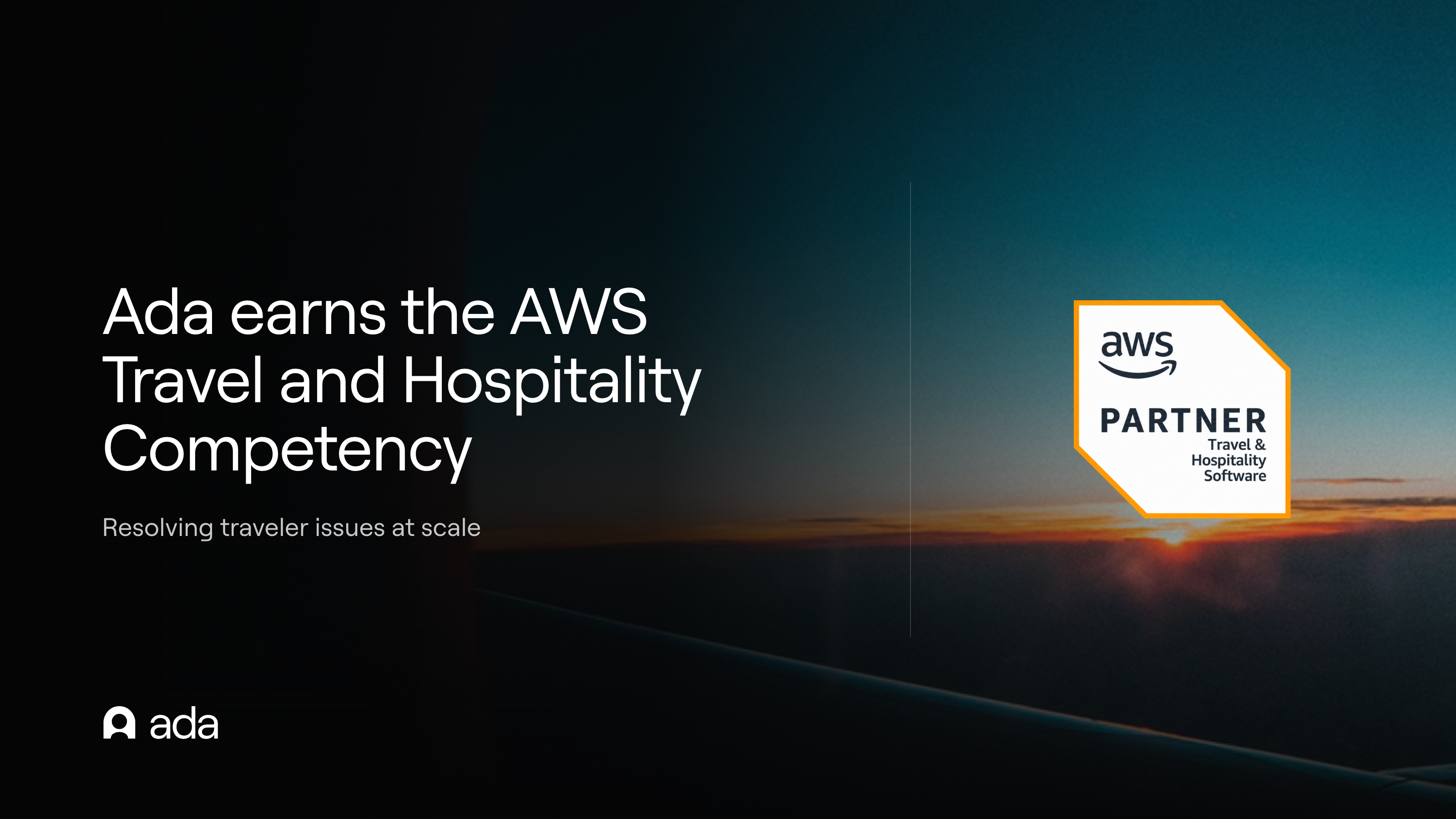 Ada achieves the AWS Travel and Hospitality Competency