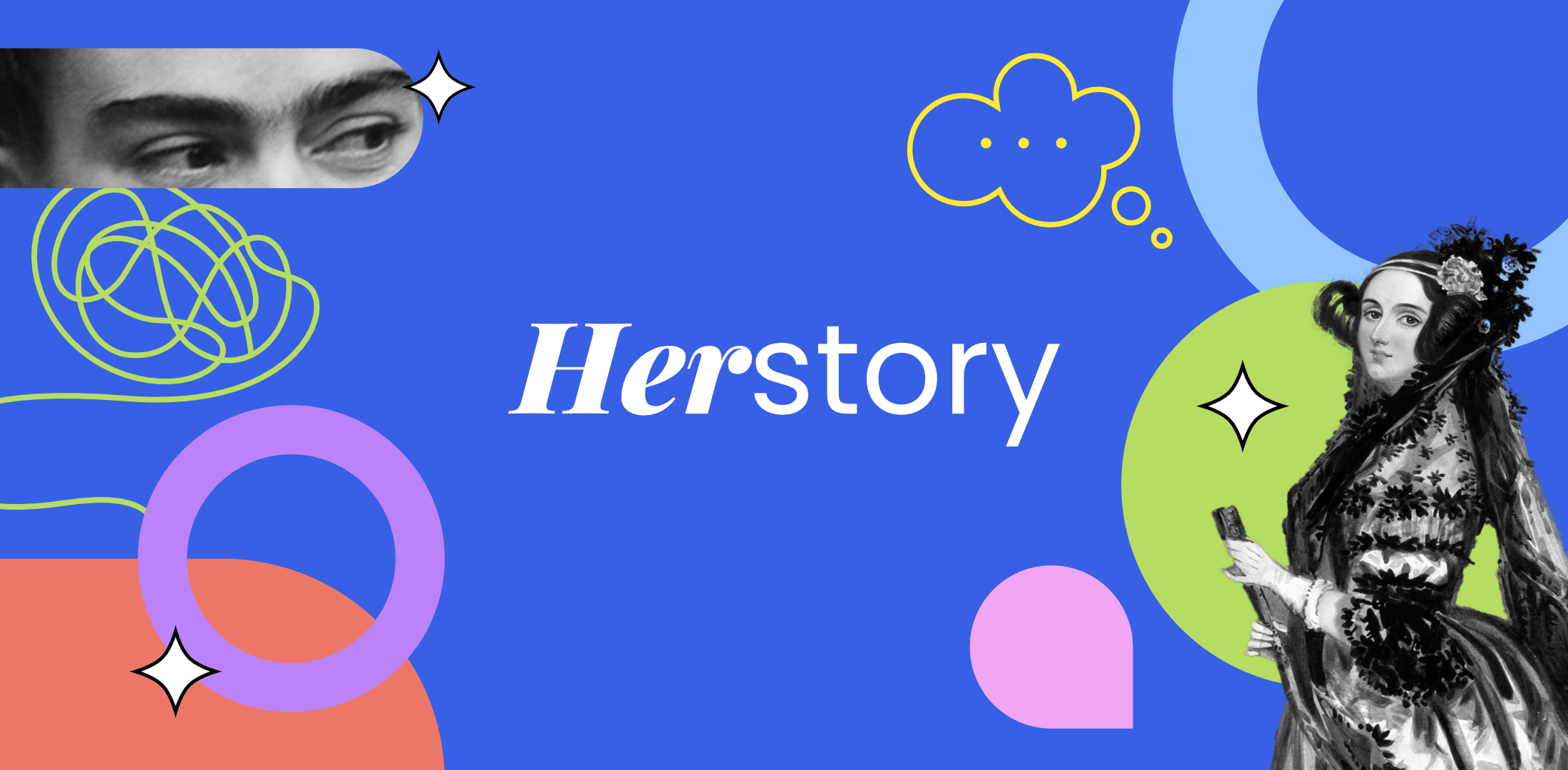 herstory logo and branding elements