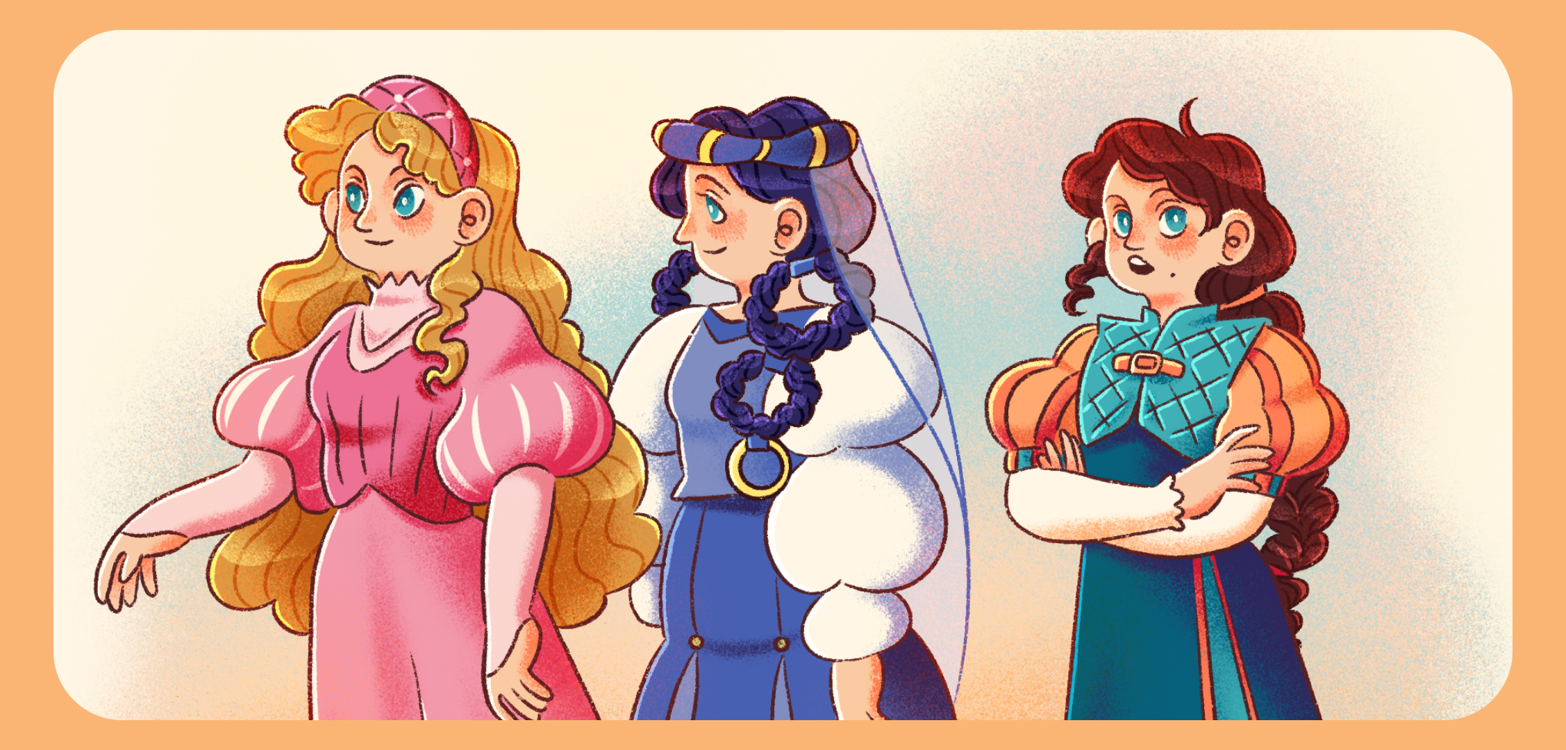 Fantaghirò children picture book three princesses close up