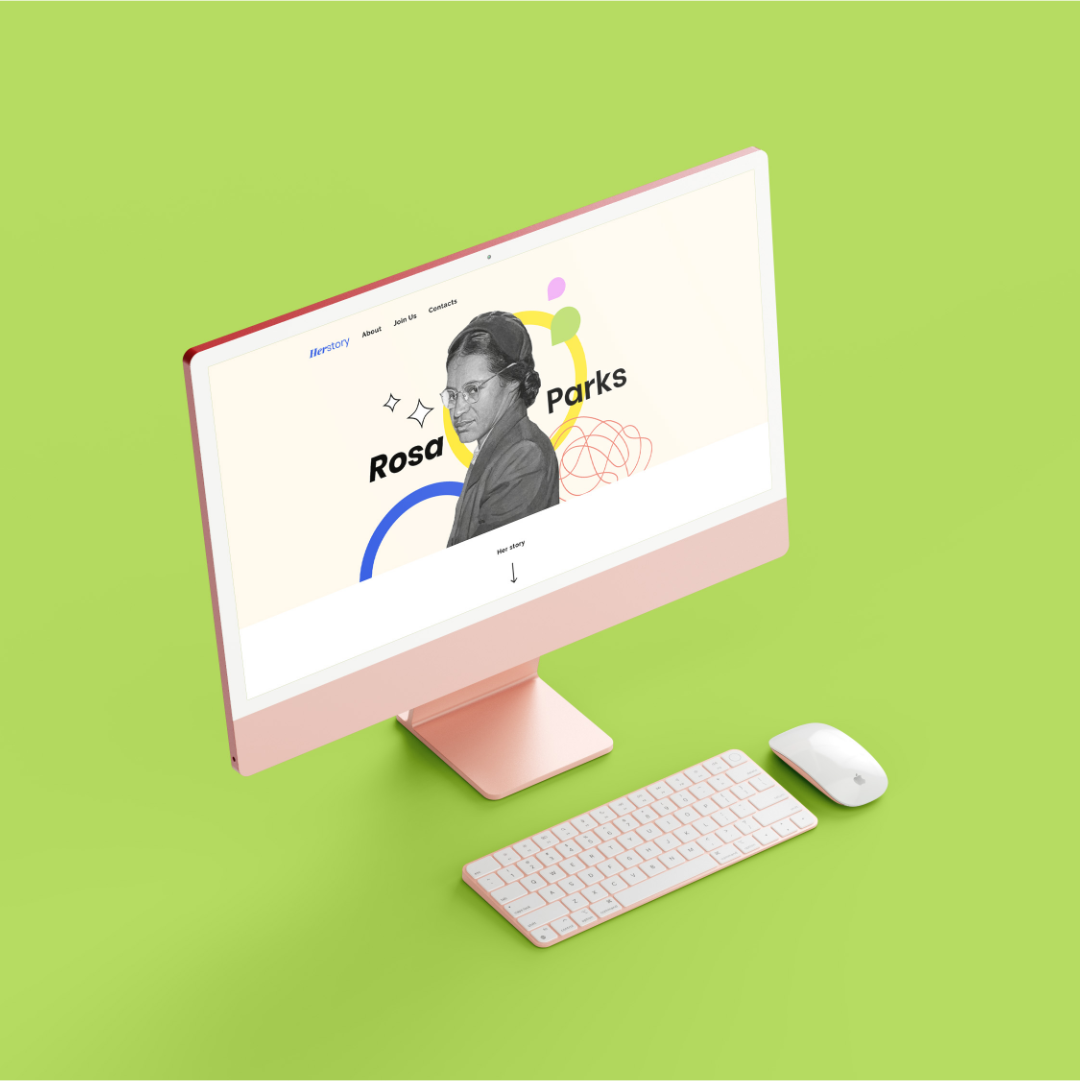 herstory rosa parks header image imac mockup