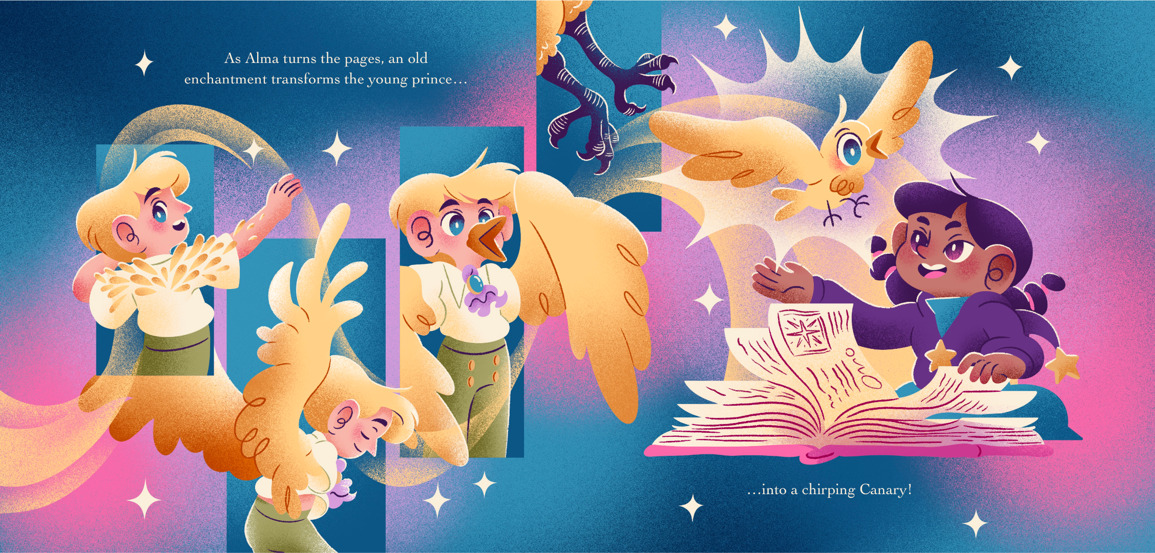 canary prince children picture book alma magic felix transformation