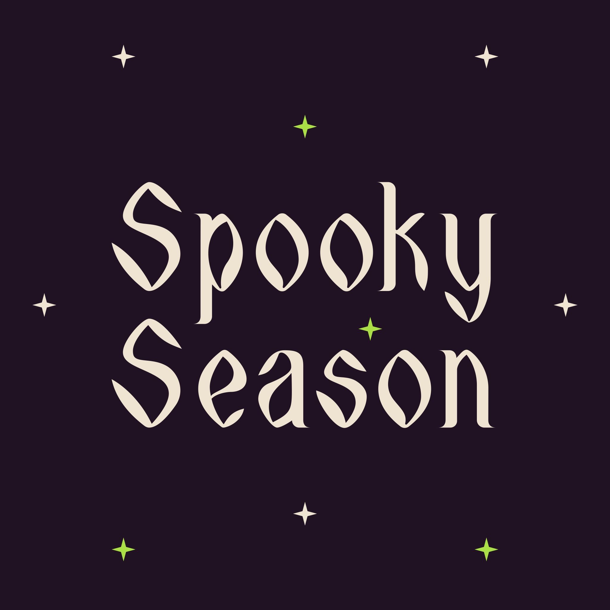 The words "Spooky Season" written in a gothic font on a black background.