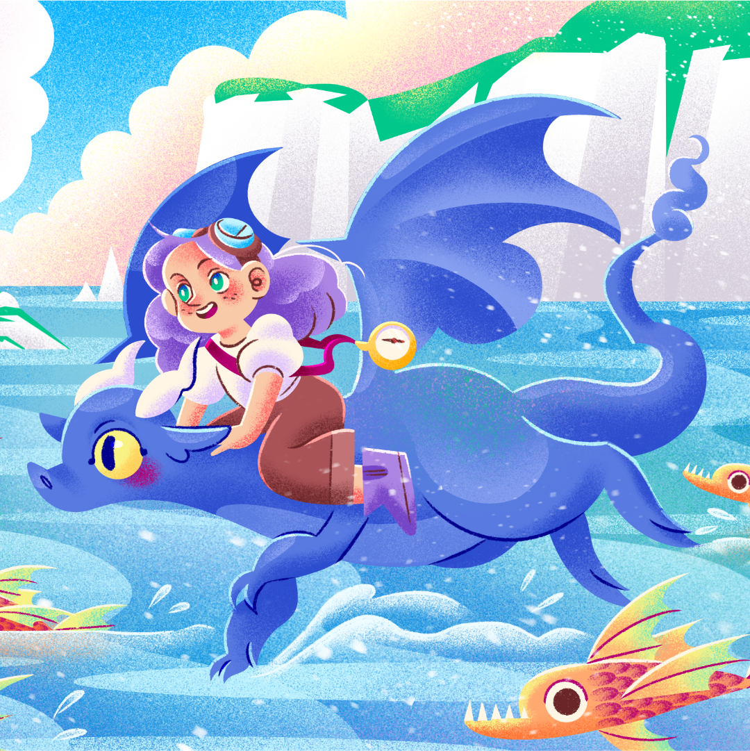 Lottie and her dragon Blue