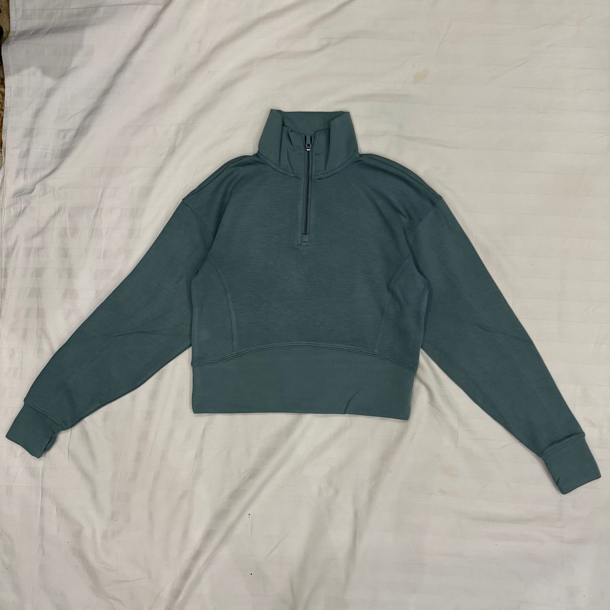 Danskin Teal Cropped Zip-Back Active Hoodie - Size XS