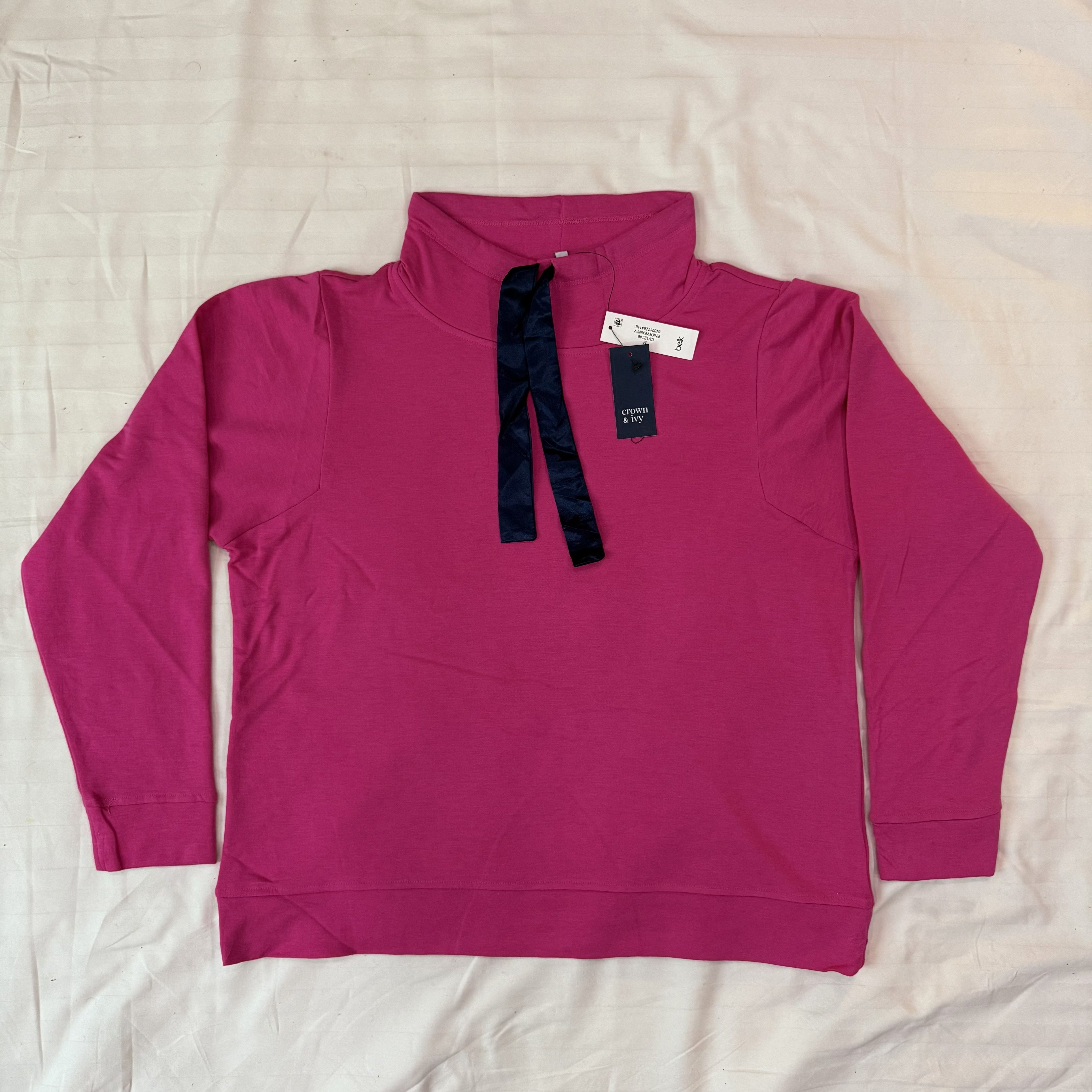 Crown & Ivy Pink Mock Neck Long Sleeve Top - NWT - Size medium (M)