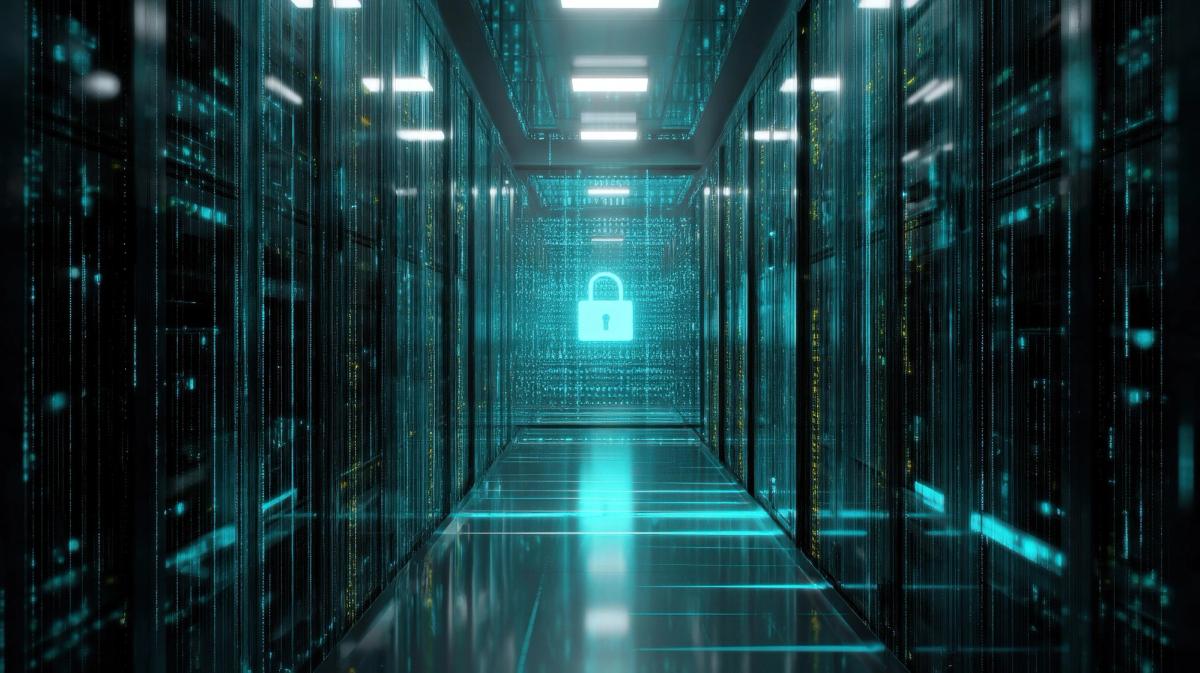 AI-native cybersecurity illustration showing deceptive digital environments and adversary activity across a protected network.