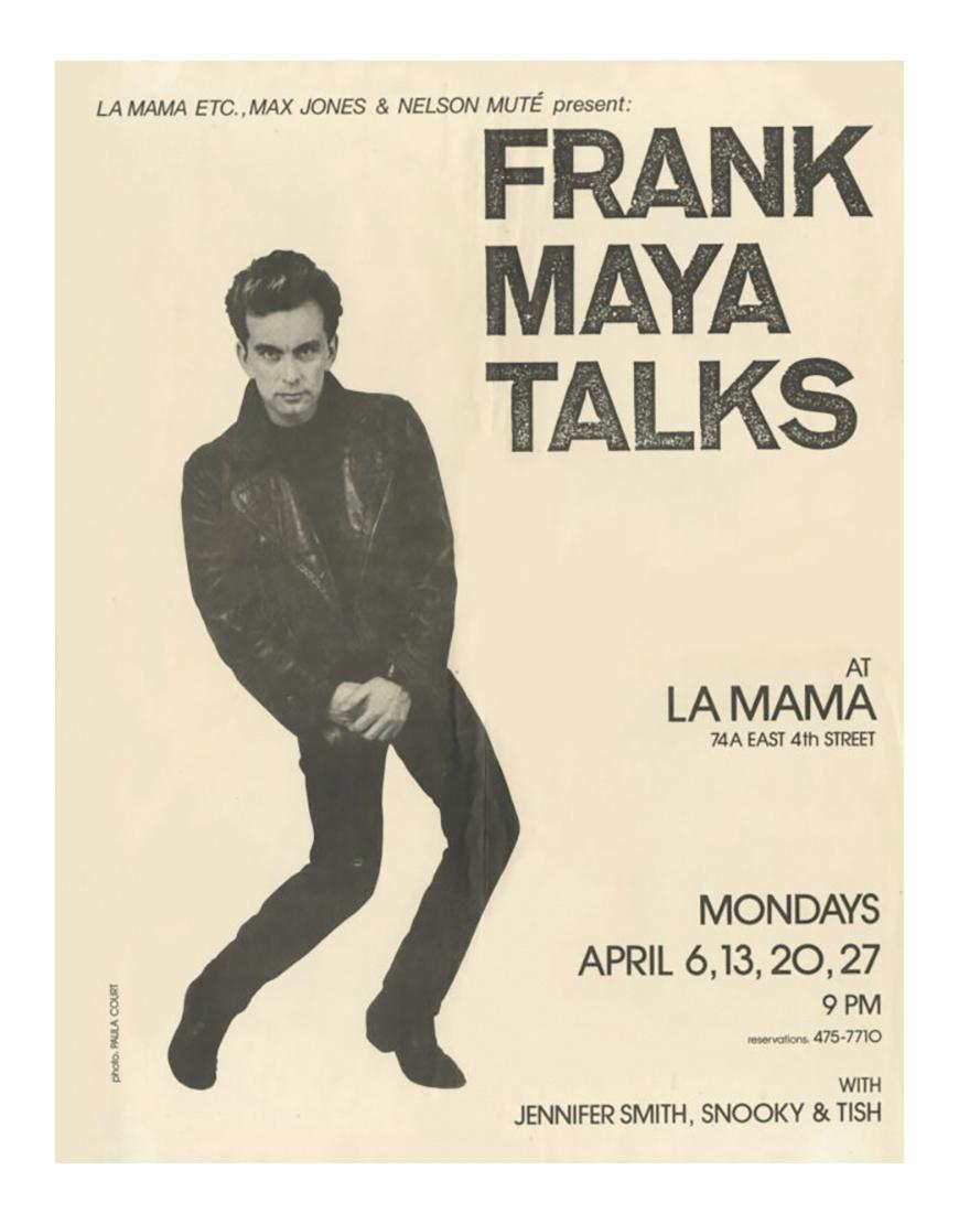 A poster for a Frank Maya show.