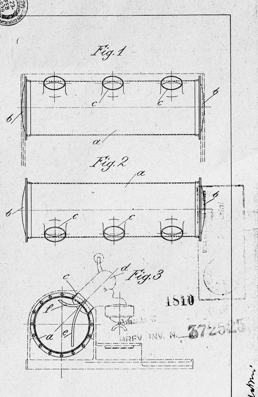 Schematic drawing of a horizontal coffee boiler.